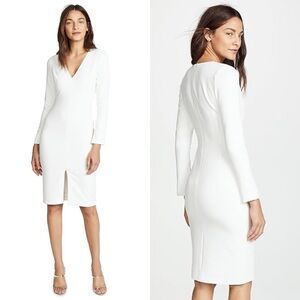 NWT Black Halo Sambora V-Neck Sheath Dress White